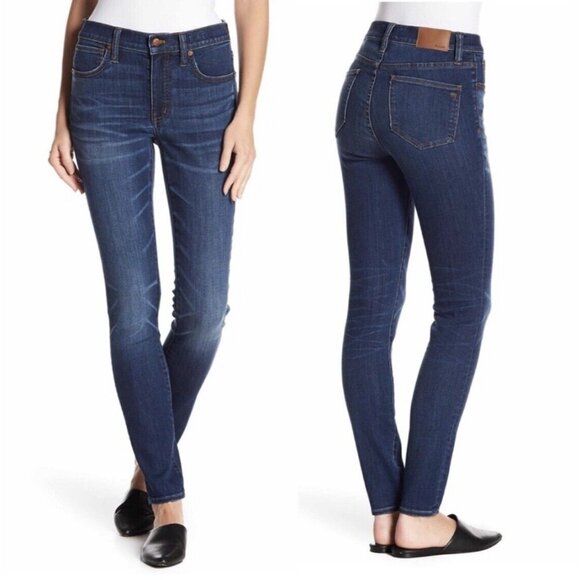 Madewell 9” High Rise Skinny Jeans in Creston Wash 33 Mid Rise Stretch - Picture 1 of 5